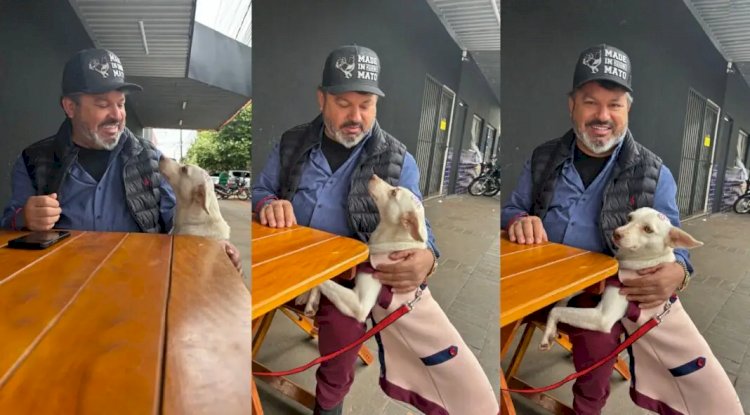 Carlos Bernardo apresenta mascote das enchentes no Sul ao centro nervoso da política douradense